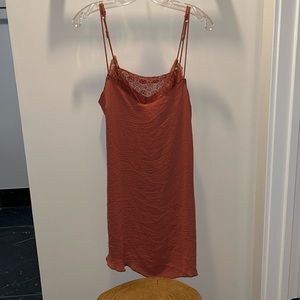 Burnt orange lingerie dress